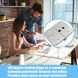 ANTEISI Locking Hinges 180 Degree,Adjustable Small Torque Hinges,Hinge for Folding Table Leaf,Locking Table Hinge,Suitable for Folding Tables,Bi-Folding Doors,Etc