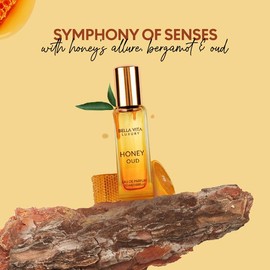 BellaVita Luxury's Honey Oud - 20 ml | Eau de Parfum | Patchouli, Vanilla, Bergamot | Floral & Spicy | Long Lasting | Mini Perfume - 0.7 Fl.oz.