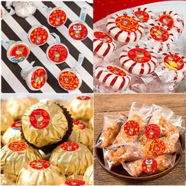 ELLZK Chinese New Year Candy Stickers for Chinese Lunar New Year Decorations 2026 Year of the Horse Round Candy Sticker Favors - Labels Fit Chocolate Candy