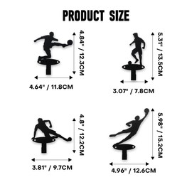 Soccer Medal Decor – 4-Pack Vibrant Soccer-Themed Wall Hooks for Medal Display & Soccer Room Decor – Durable, Multi-Size Coat Hooks for Home Organization