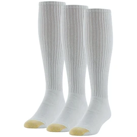 GOLDTOE Men's Ultra Tec Performance Over-The-Calf Athletic Socks, Multipairs, White (3-Pairs), X-Large