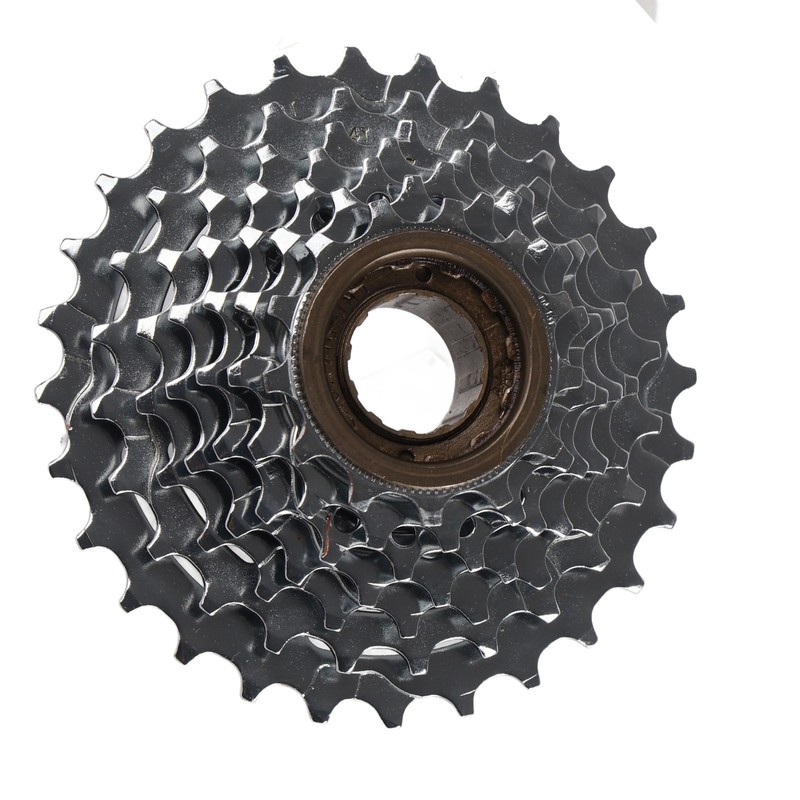 7 Speed Freewheel 13‑28T Bike Threaded Flywheel Silver Steel Bike