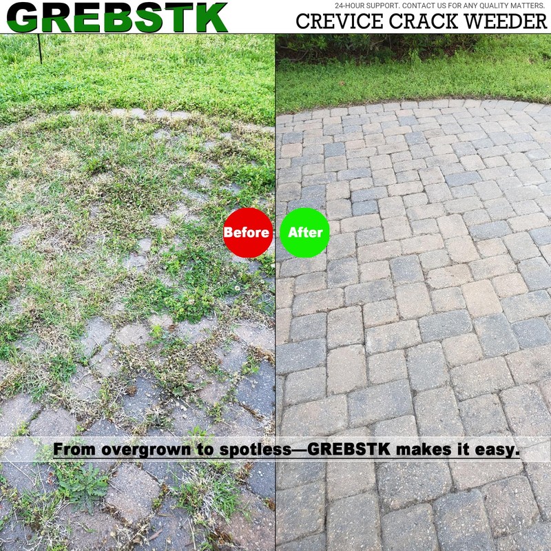 GREBSTK Crack Weeder Crevice Weeding Stainless Steel Tool Adjustable, 63