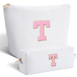 Btffitting Teacher Appreciation Gifts,Thank You Gifts from Students,Birthday Teacher Retirement Gifts for Women,Teachers Day Gift Ideas,Makeup Bag Set Cosmetic Bag - White,T