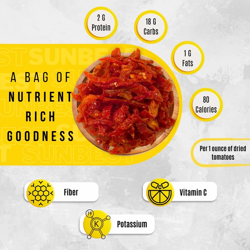 Sunbest Natural Julienned Sun-Dried Tomatoes – 5 lb Bulk Bag