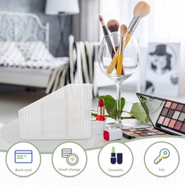 FOMIYES Makeup Brush Holder Organizer Transparent Storage Container for Cosmetics and Pens Compact Design for Vanity Desk and Space-Saving for Daily Use