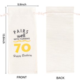70th Birthday Gift Bag Ideas for Men Women, 70 Years Old Birthday Party Decoration Wine Bag Gifts, Pairs Well with Turning 70, 1955 Wine Bag, Happy 70th Birthday Decor