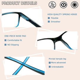 JOSCHOO Reading Glasses 5 Pack Blue Light Blocking Readers Spring Hinge Glasses for Reading for Men and Women (5 Mix Clour-2, 0.5, x)