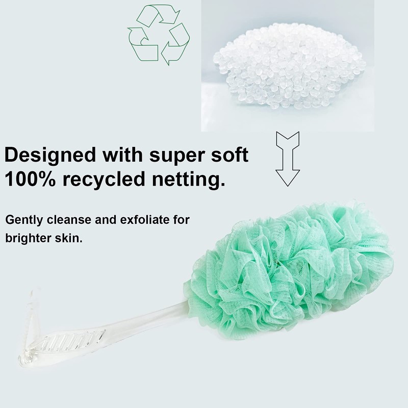 PPHAO - Bath Loofahs on a Stick for Men -