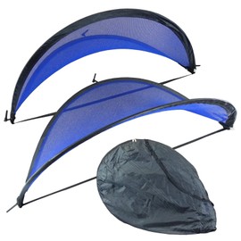 BlueDot Trading Set of Two (2) Portable Pop-Up Foldable Soccer Indoor or Outdoor Goals Child Soccer Nets, 5 Foot / 1.6 Meters, Black Trim with Carrying Bag