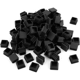 100 Pack 1 Inch Square Plastic Plug, tubing end Cap, Durable Chair Glide，it fits 1" Outside Diameter Square tubing。