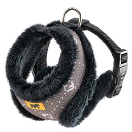 Cat and Dog Harness NIKITA FUR XS, Breathable, Soft Eco-friendly Fur, Adjustable Girth, Taupe, Harness for small dog