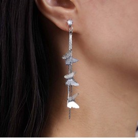Inilbran Boho Butterfly Tassel Chain Dangle Earrings Long Tassel Butterfly Earrings Vintage Butterfly Drop Earrings Gold Butterfly Stud Earrings Jewellery for Women and Girls, Zinc