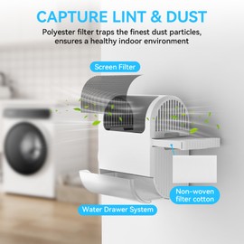 3-in-1 Indoor Dryer Vent - indoor dryer vent kit for Water Drawer System and Electric Clothes Dryers, with High Strength Non-woven filter cotton Doesn't Leak Lint, Dust, For Electric Clothes Dryers