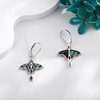 URONE Moth Earrings 925 Sterling Silver Moth Dangle Earrings With