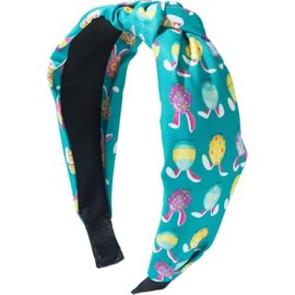 Lumadecor 1PCS Easter Bunny Egg Print Headband for Women - Knotted Spring Hair Accessories,Floral Elastic Head Band for Easter Party, Mother’s Day, Bridal Shower & Photo Props (Blue)