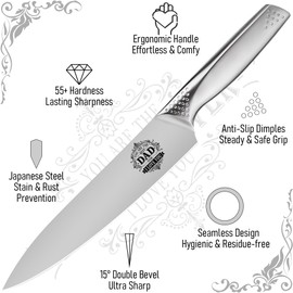 Fathers Day Dad Gifts from Daughter Son 8 inch Chef Knife - Best Dad Ever Engraved Kitchen Knife Gifts for Father Husband Brother Grandpa - Cook Knife Men Gifts for Birthday Housewarming Anniversary