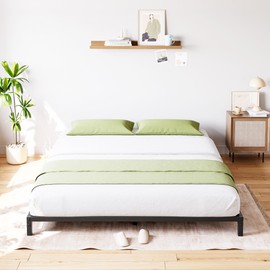 IDEALHOUSE 8 Inch Queen Bed Frame No Box Spring Needed, Heavy Duty Metal Platform Bed Frame Queen Size for Bedroom Easy Assembly, Noise Free, Black, Queen