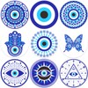 BENECREAT 9Pcs Evil Eye Wood Coasters, Butterfly Mandala Flower Wood