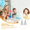Kisangel 12Pcs Silver Glitter Birthday Cone Hats for Boy Girl
