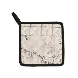 MyHome Country Pot Holders, Heat Resistant Oven Gloves, Cotton Oven Gloves, Pan Lid Holder, Pot Holder for Kitchen, Cotton, Evora, Black, 15 x 20 cm