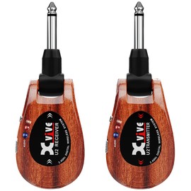 Xvive U2 Guitar Wireless System 2.4GHz Wireless Guitar Transmitter and Receiver for Active Pickup Guitar,Amp,Bass,Volin (wood)