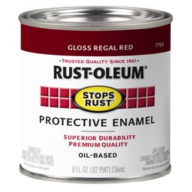 Rust-Oleum 7765730 Stops Rust Brush On Paint, Half Pint, Gloss Regal Red, 8 Fl Oz (Pack of 1)