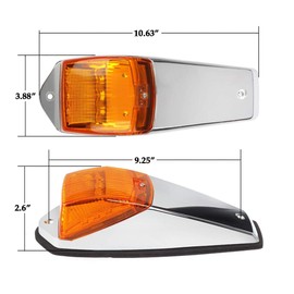 Partsam Partsam 5PCS Truck Cab Marker Light 17 LED Amber Top Roof Running Lights w/Chrome Base Truck Trailer Light Replacement for Peterbilt/Kenworth/Freightliner//Mack/Autocar Hayes,DOT Compliant
