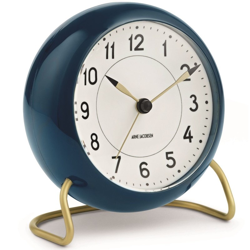 Arne Jacobsen - Station Alarm Clock - Petrol Blue
