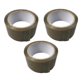 Triplast Brown Packing Tape - 3 Rolls - Packaging Tape Ideal for Boxes, Bubble Wrap and Moving House