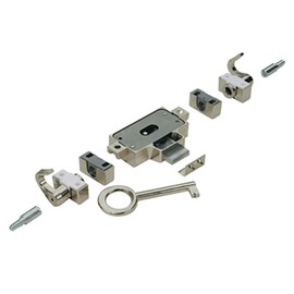 Hettich 2896 LH Torsion Bar Lock, Keyed Alike Nickel-Plated, Backset 25 mm, 1 Set, Item No. 2896