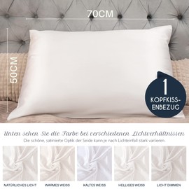 Dreamzie - Silk cushion cover - 100% mulberry silk, 19 momme, double-sided Oeko-TEX® - silk pillowcase for hair and skin - anti-ageing, anti-bed bugs.