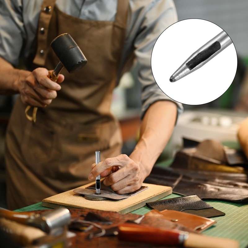TIXIPEM 0.5MM Leather Hole Punch Tool [4PCS] - Metal Round