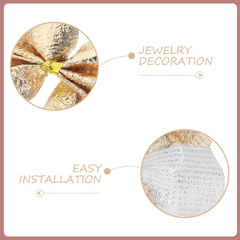 ROSENICE 24 pieces bowknot Christmas tree decoration Christmas decoration (gold)