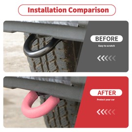 Linskip Tow Hook D Ring Covers Fit for 2021-2024 2025 Ford Bronco Accessories, Rear Bumper Tow Hook Rubber Sleeve Protectors for Bronco Raptor Accessories(Pink)