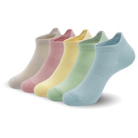 Women Ultra Thin Socks Bamboo Low Cut No Show Ventilating Low Ankle Arch Support Mesh Socks 5 Pairs (Mixed color, Small)
