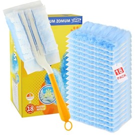 Duster Refills for Swiffer Dusters，Strong Static Dust Removal，Duster Refill Replacement Head for Electronics, Furniture, Blinds（18 PCS+1Handle）