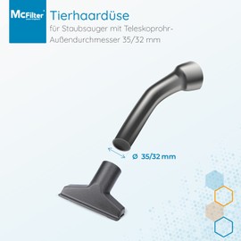 McFilter Upholstery nozzle with thread lifter, black, pipe connection diameter 32/35 mm, universal, for all brands