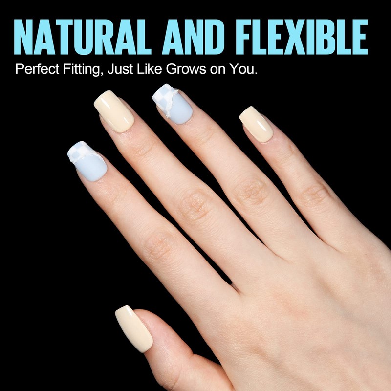 TOMICCA Nail Tips, 360 Pieces, Full Cover Soft Gel Tips,
