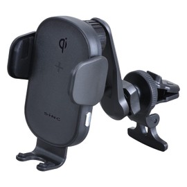Seiwa D621 D621 Wireless Charging Holder for Car Accessories Smartphone Holder, Air Conditioner Mount, MAX 10W, International Standard Qi Certified, Silent Arm, Notebook Type Cover Compatible
