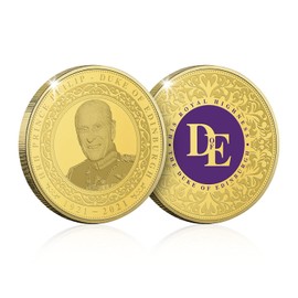 HRH Prince Philip Memorabilia Commemorative Royal Family Gold Coin