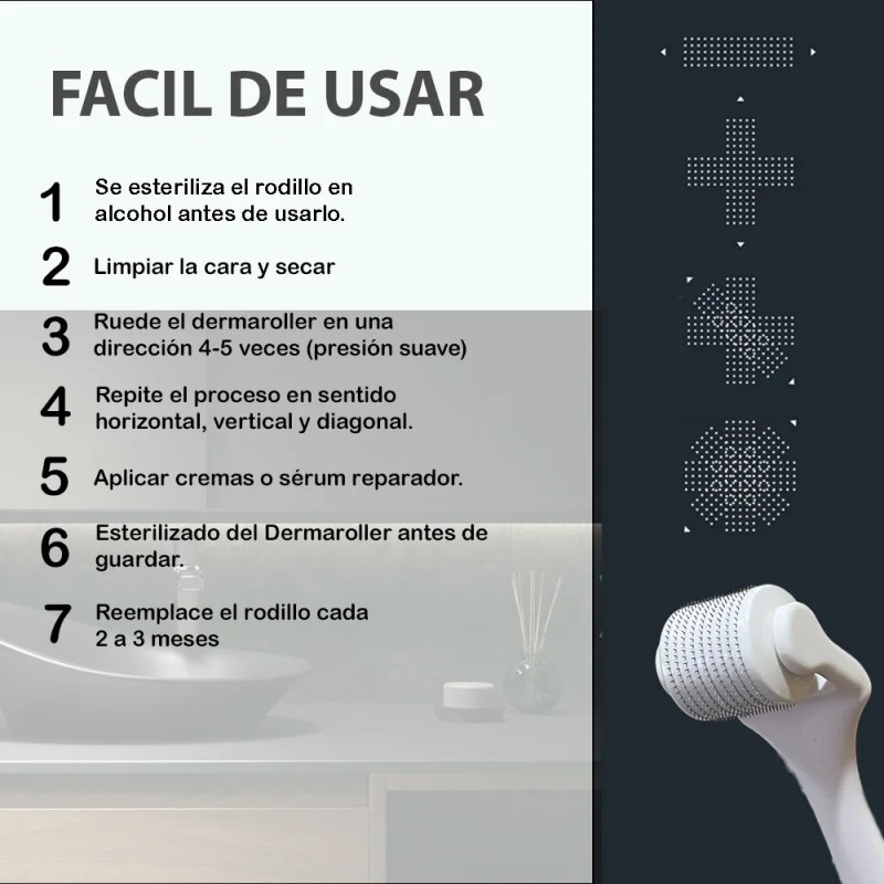 Rodillo Facial De 0.3 Mm Dermaroller