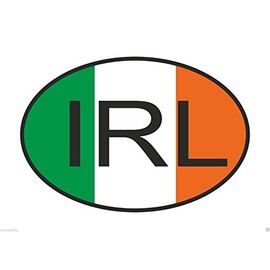 IRL Ireland Country Code Oval with Flag Bumper Sticker