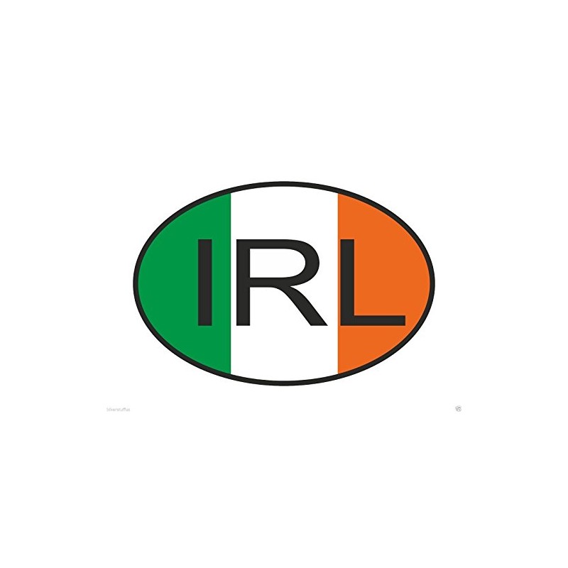IRL Ireland Country Code Oval with Flag Bumper Sticker