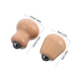 SAFIGLE 2pcs Manual Wooden Face Massager Tool: Rolling Ball Design For Easy Use - Ideal For Home Skin Care - Compact And Travel-friendly