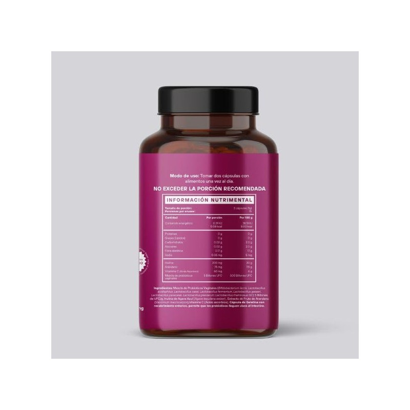 ÍNTIMA BRAVA Probióticos para Mujer con Lactobacillus y Prebióticos, Apoyo