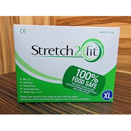 Stretch2Fit Latex-Free Unpowdered Gloves - XL Green - 200 Pack