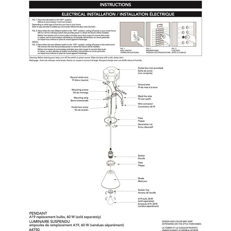 Jackson 1-Light Pendant, Antique Brass, Bronze Accent, Glass Shade,64750