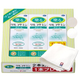 Azuma Shoji Painted Glucosamine Cream, 8% Glucosamine, 2.1 oz (60 g) x 3 Pieces, Set (Imabari Towel Handkerchief) (Solid Color)