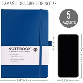 Agenda 2025 sin Fecha Fija,A5 Cuadernos con 2 bolígrafos y un juego de notas adhesivas,Cuaderno Pasta Dura,con Cierre EláStico,Tapa Resistente, Papel de Alta Calidad, Perfecto para Obsequiar (Azul zafiro)